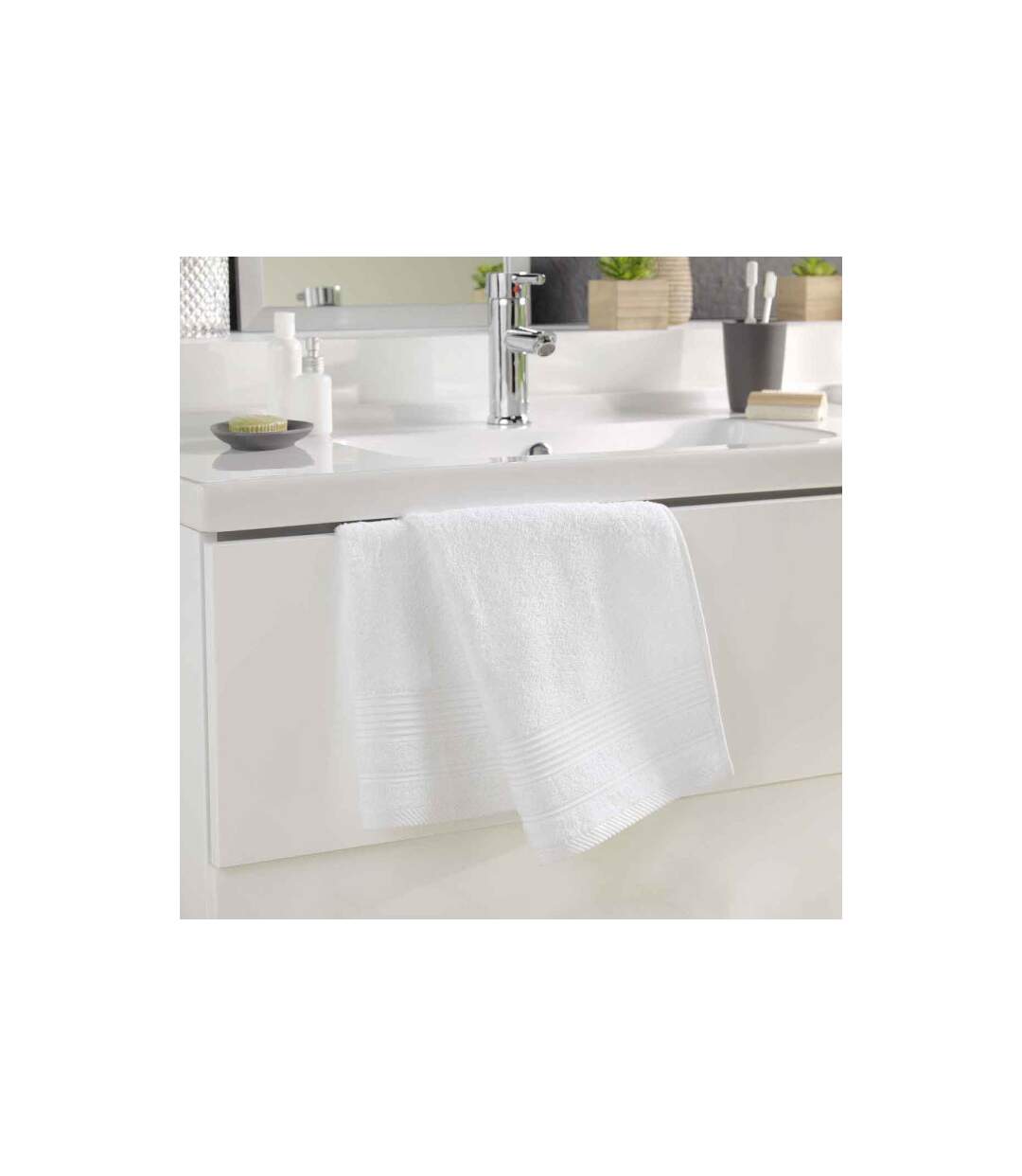 Serviette de Toilette Tendresse 50x90cm Blanc-2