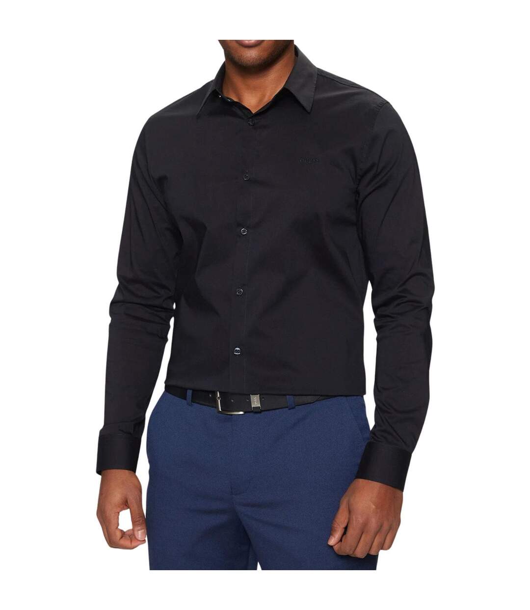 Chemise Motif/style Uni Homme Bleu Marine Guess-3