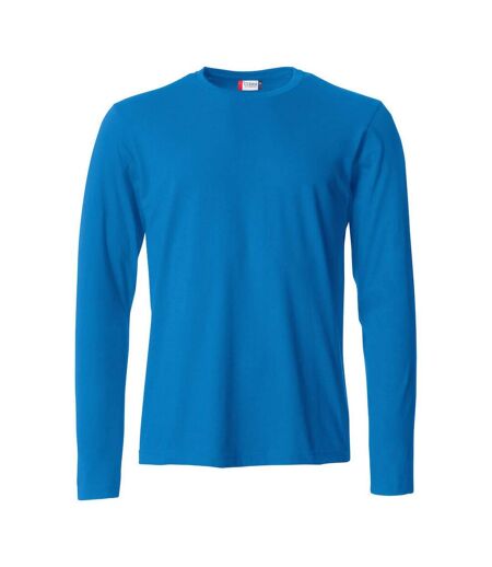 Mens Melange Long-sleeved T-shirt Royal Blue Clique