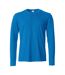 Mens Melange Long-sleeved T-shirt Royal Blue Clique-1
