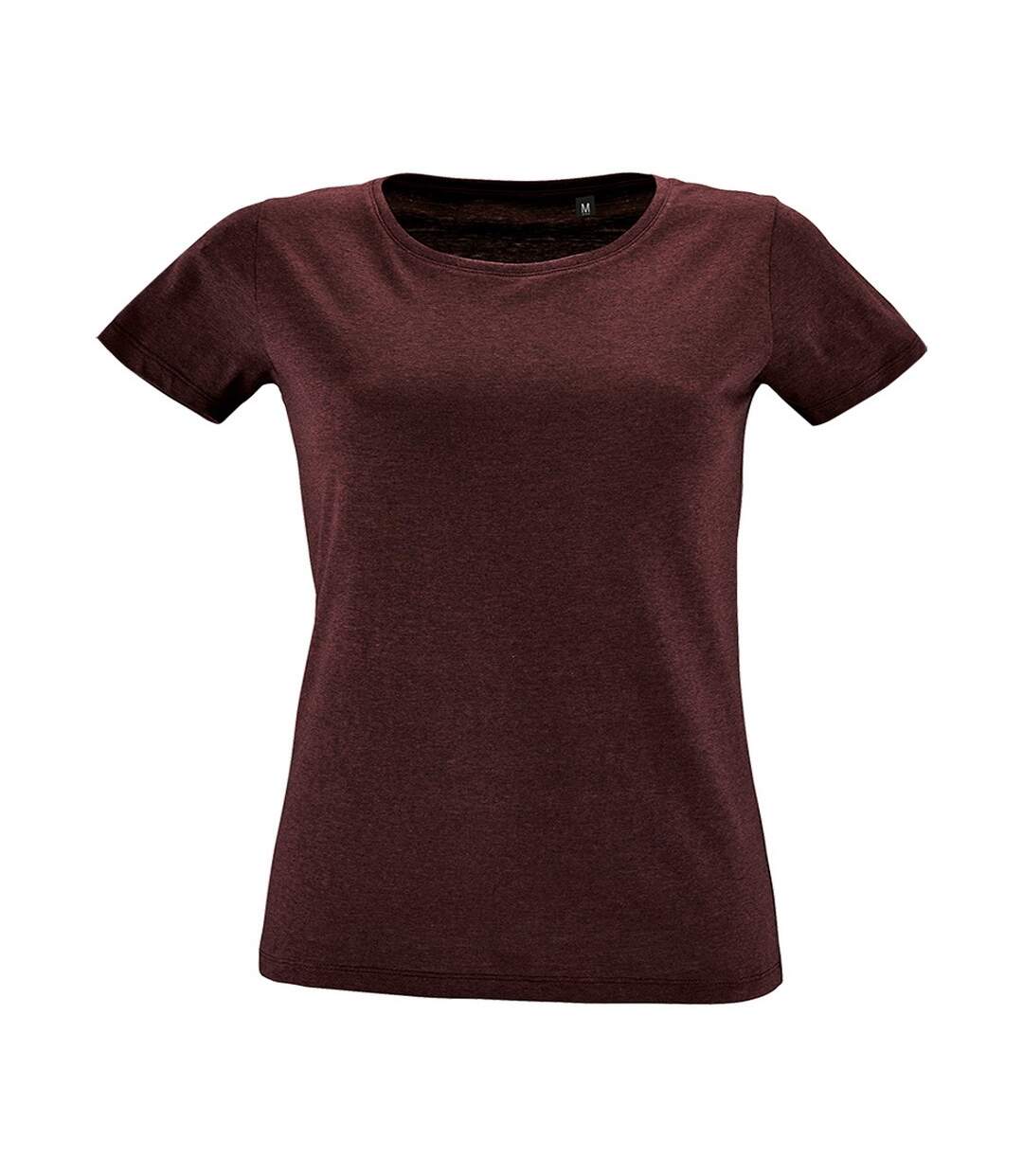 T-shirt regent femme bordeaux chiné SOLS-1