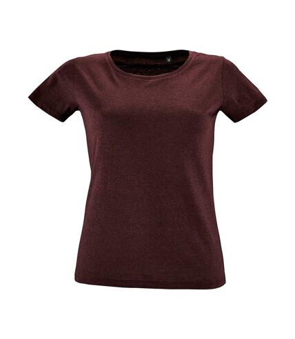 SOLS Womens/Ladies Regent Fit Short Sleeve T-Shirt (Heather Oxblood)