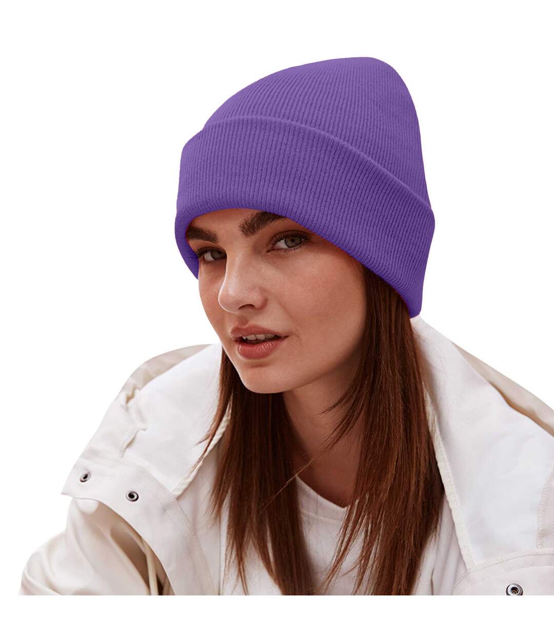 Unisex Adults Original Cuffed Beanie Purple Beechfield-3