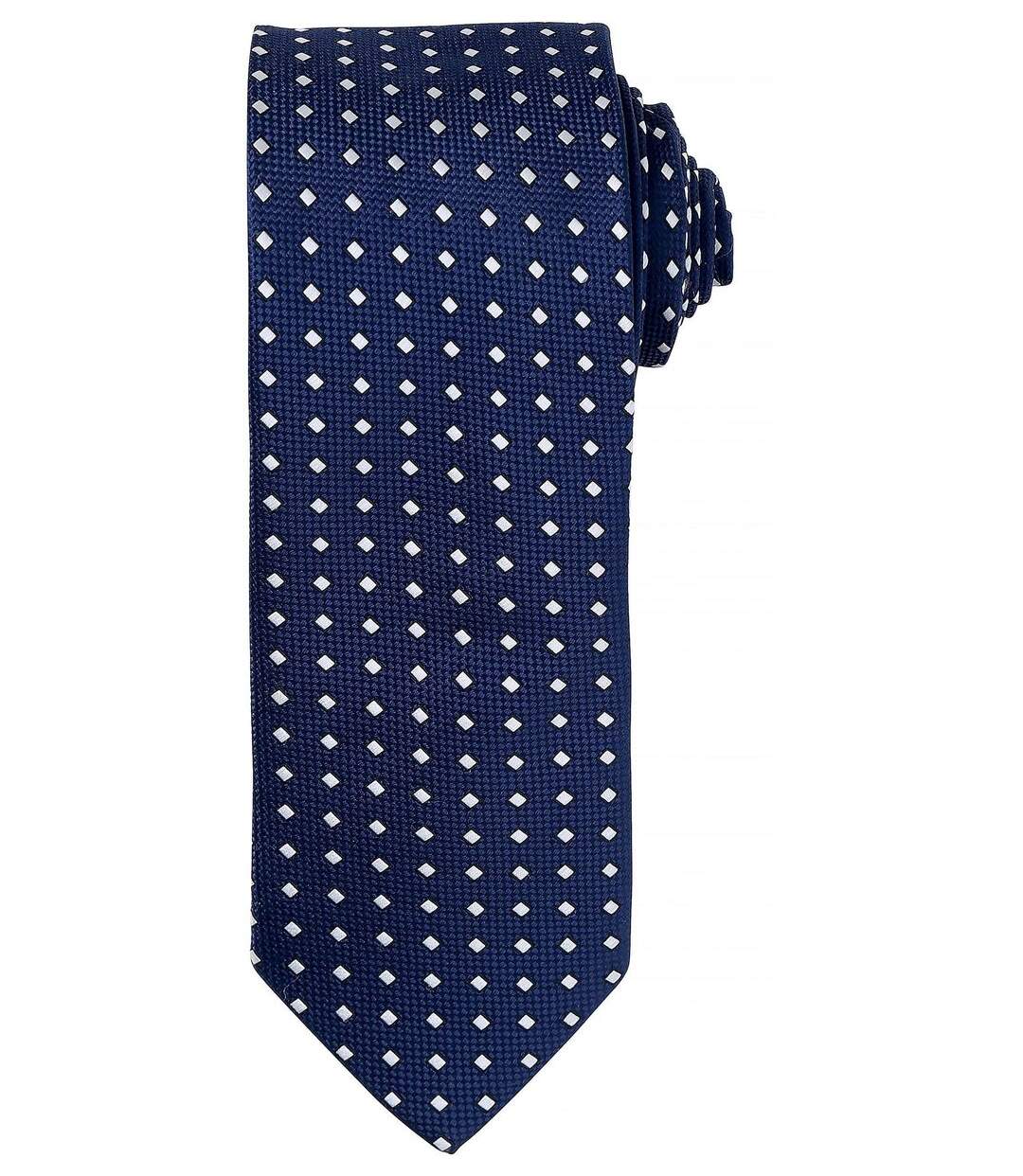 Cravate à motifs carrés - PR788 - bleu marine-1