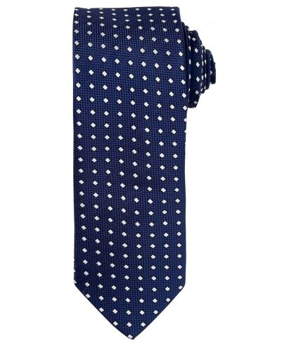Cravate à motifs carrés - PR788 - bleu marine