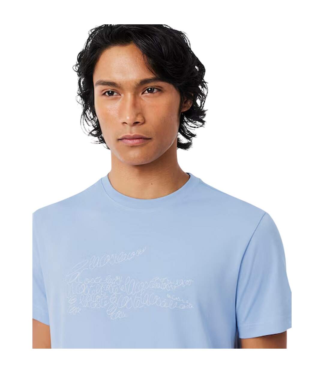 T-shirt Motif/style Texte Homme Bleu Lacoste-4
