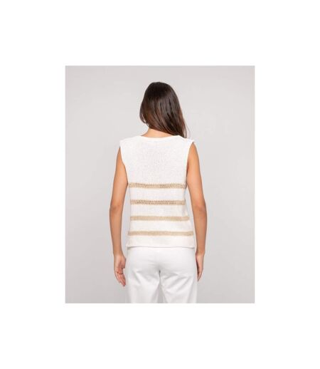 Pull sans manches rayures lurex KAVIA - Dona X Lisa