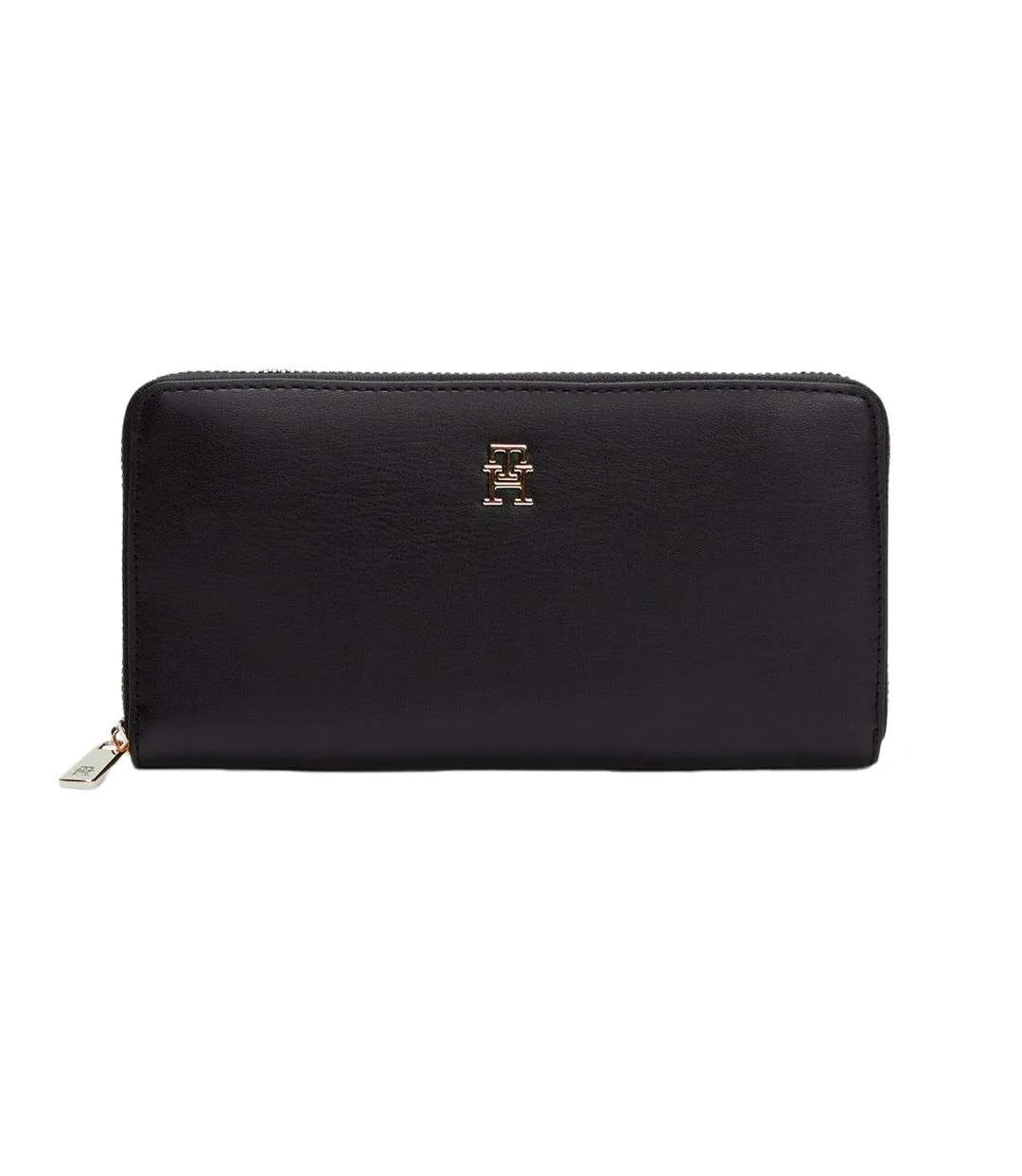 Portefeuille noir femme tommy hilfiger th icon lrg za-1