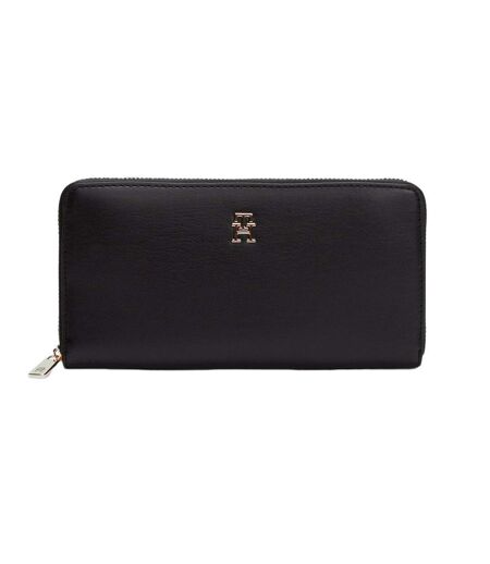 Portefeuille noir femme tommy hilfiger th icon lrg za