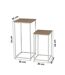 Set de 2 sellettes en Panneaux de particules et Métal - Blanc et Beige-3
