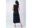 Robe longue coupe droite CHARLINE unie noire Coton Du Monde-4