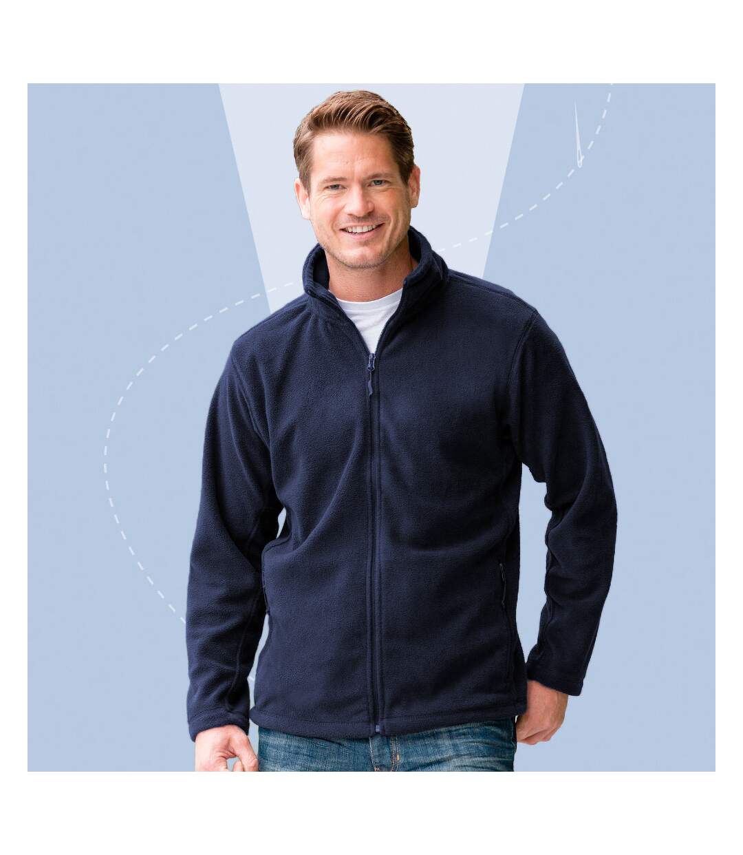 Jerzees Colours Veste Polaire À Fermeture Zippée Homme Bleu Marine Russell-1