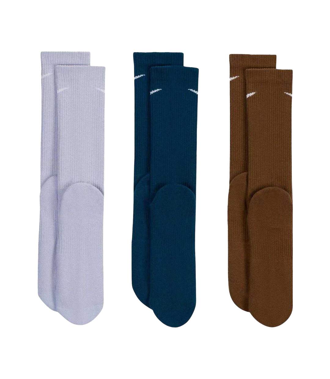 Lot De 3  Chaussettes Everyday Plus Adulte Blanc Marron Bleu Marine Nike-2