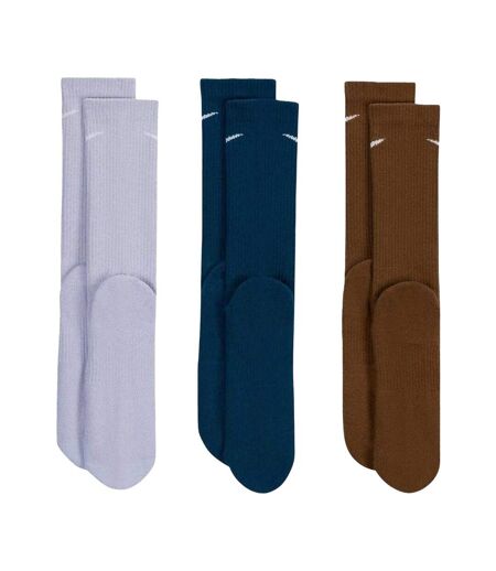 Lot De 3  Chaussettes Everyday Plus Adulte Blanc Marron Bleu Marine Nike
