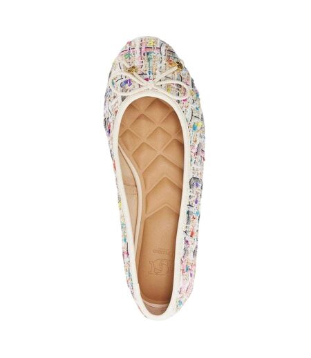 Womens/ladies Lo Hallo Tweed Bow Detail Ballet Flats Multicoloured Dune London