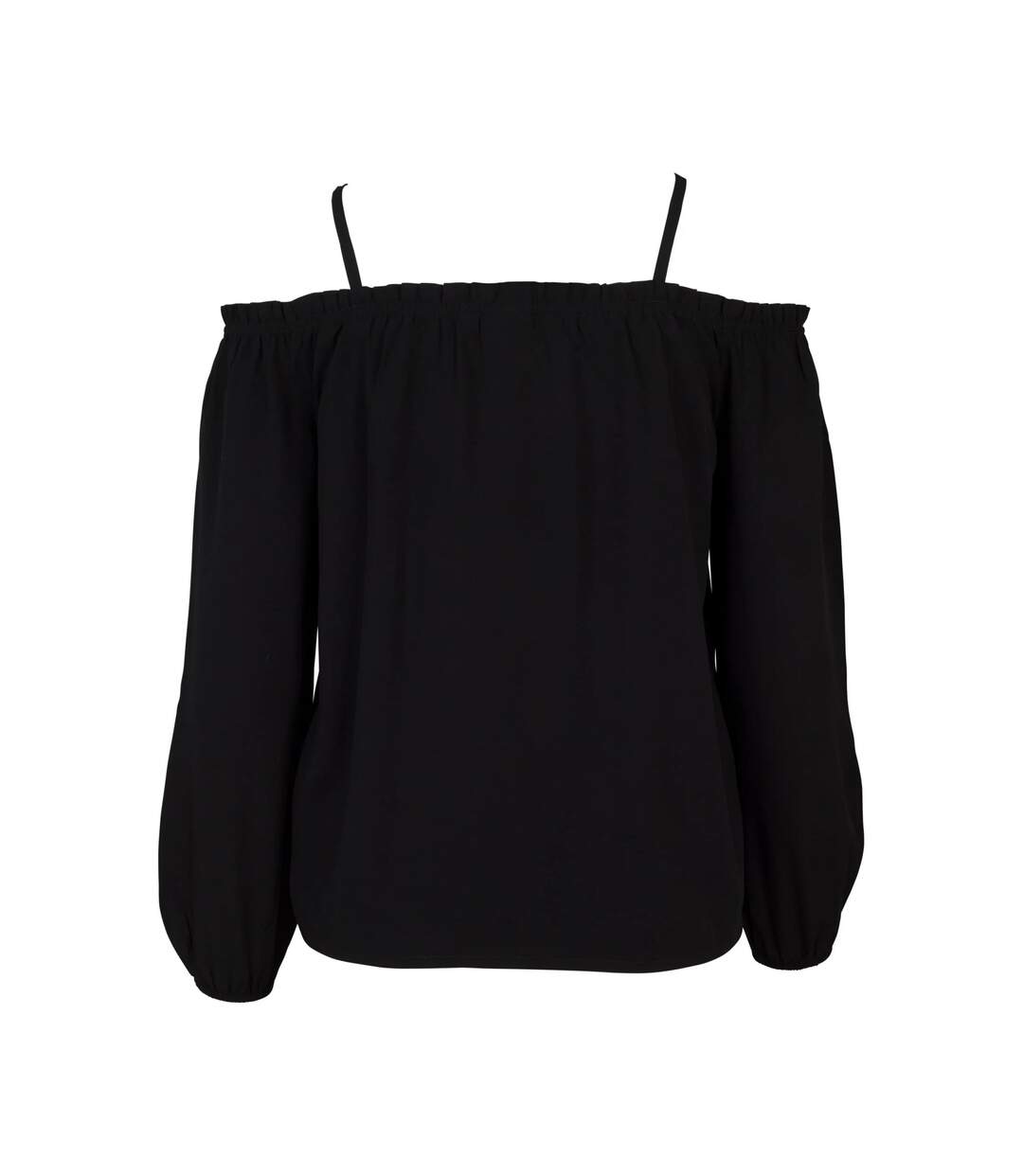 Womens/ladies cold shoulder long-sleeved top black Urban Classics-2