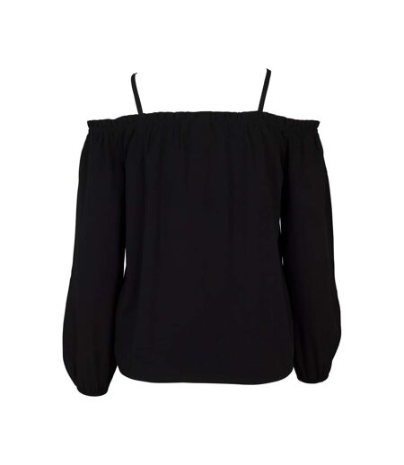 Womens/ladies cold shoulder long-sleeved top black Urban Classics