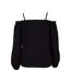 Womens/ladies cold shoulder long-sleeved top black Urban Classics-2
