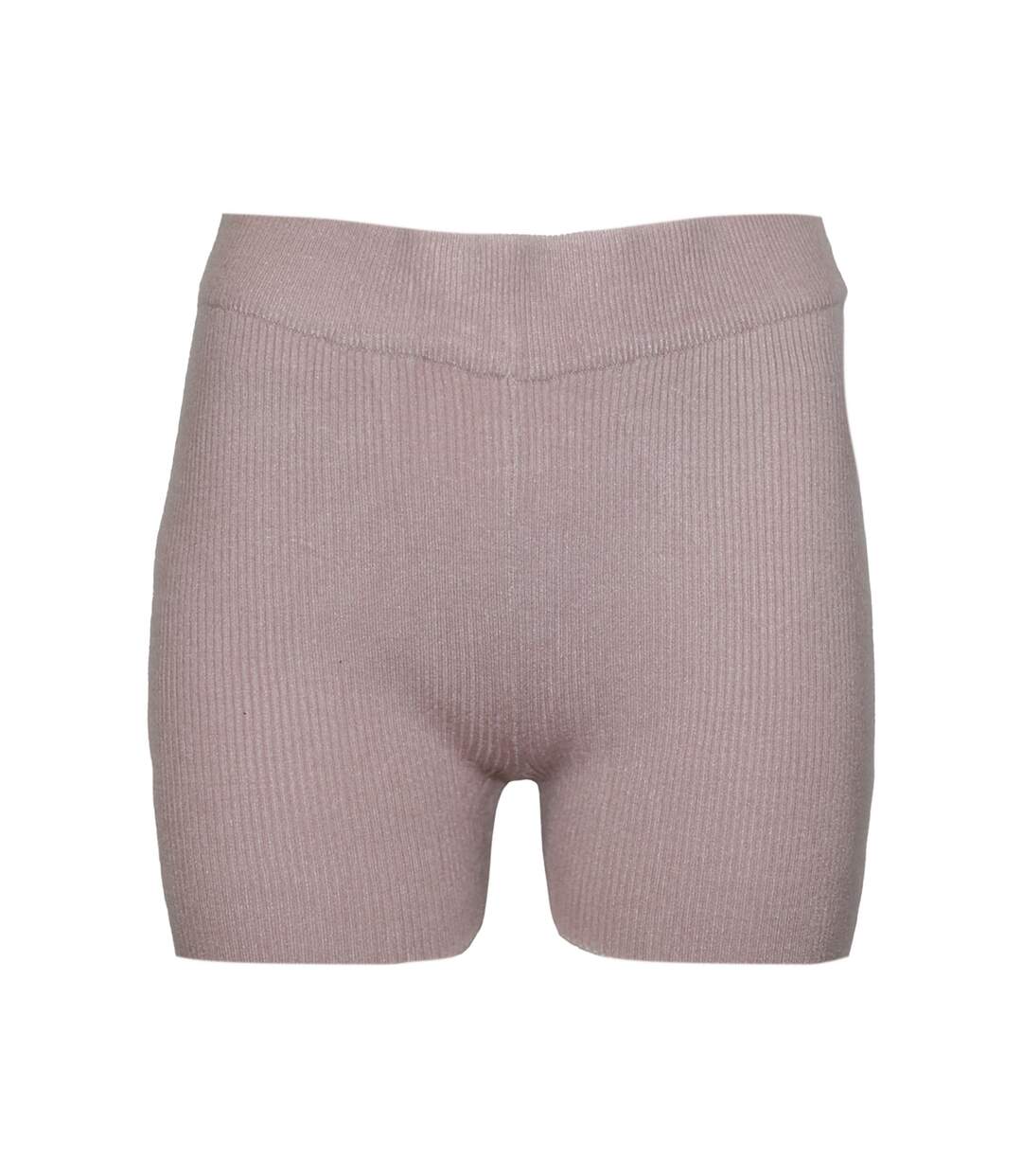 Short tricoté femme rose pâle Brave Soul-1