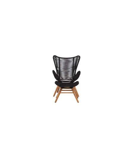 Fauteuil de Jardin Avec Repose-Pieds Tingeling 103cm Noir