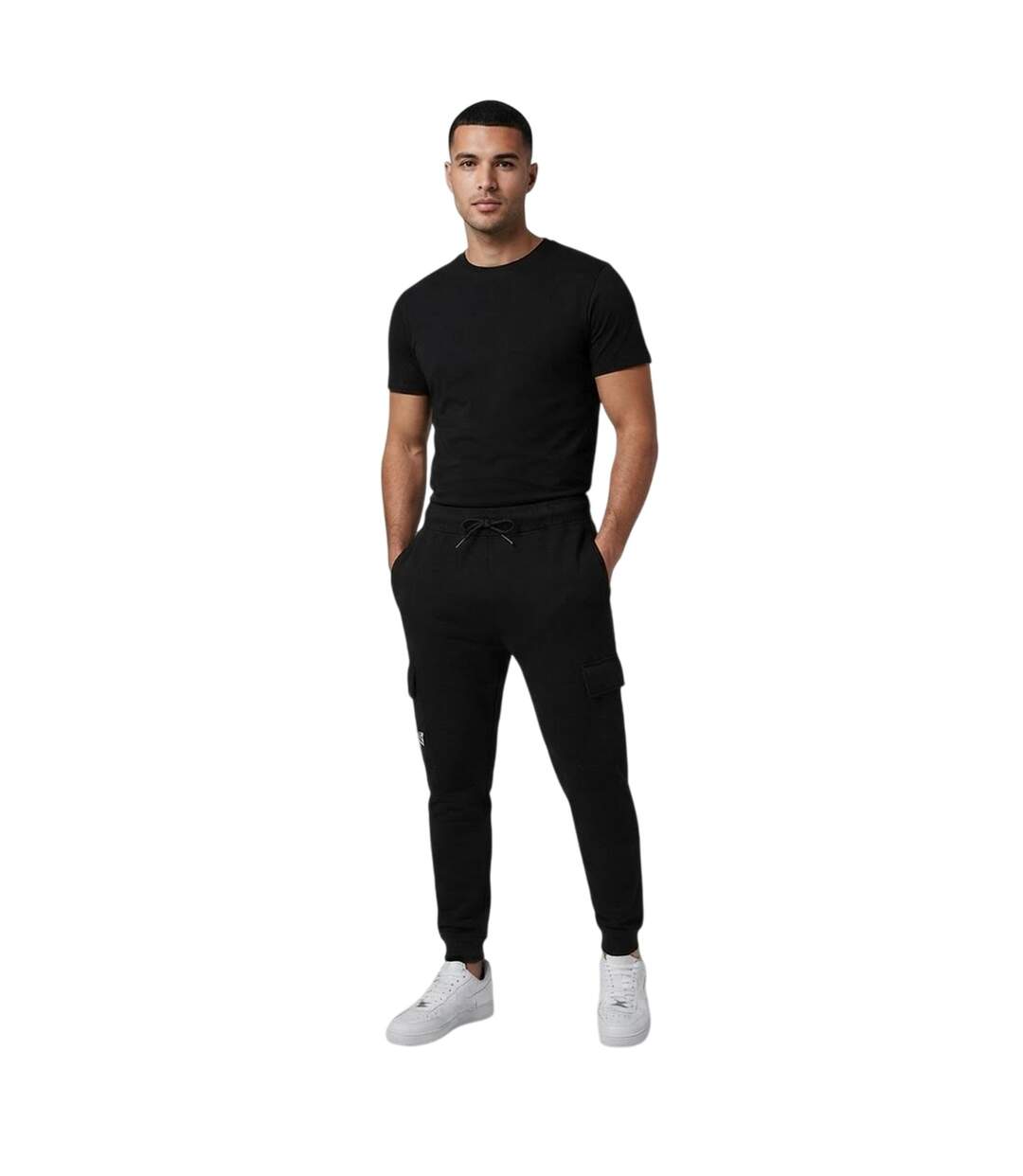 Mens Conor Benn Cargo Trousers Black White Everlast-4