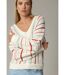 Pull en maille ajourée avec col V MADJI-5