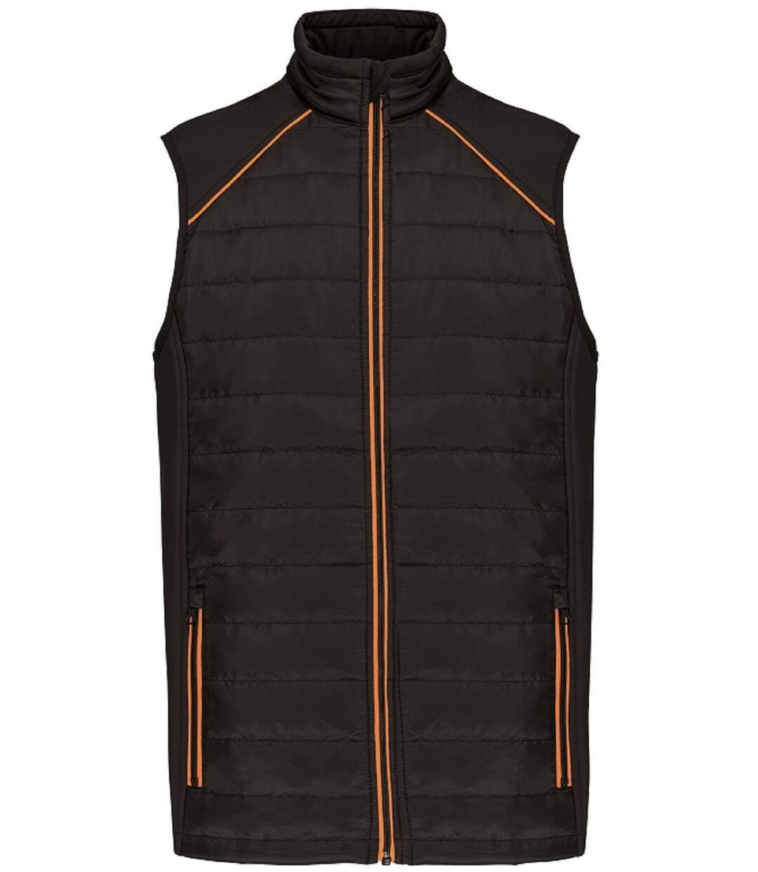 Bodywarmer DayToDay bi-matière - Unisexe - WK606 - Noir et orange