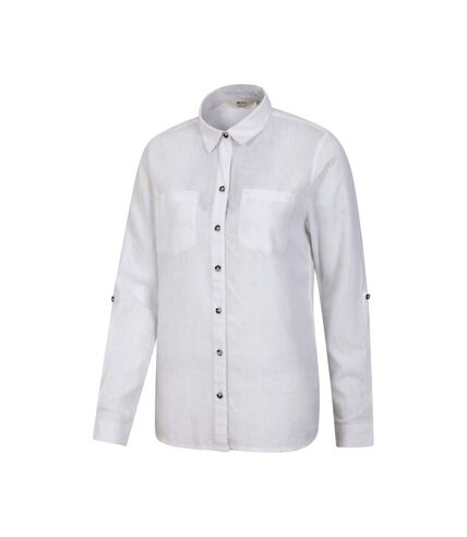 Womens/ladies messina linen blend shirt white Mountain Warehouse