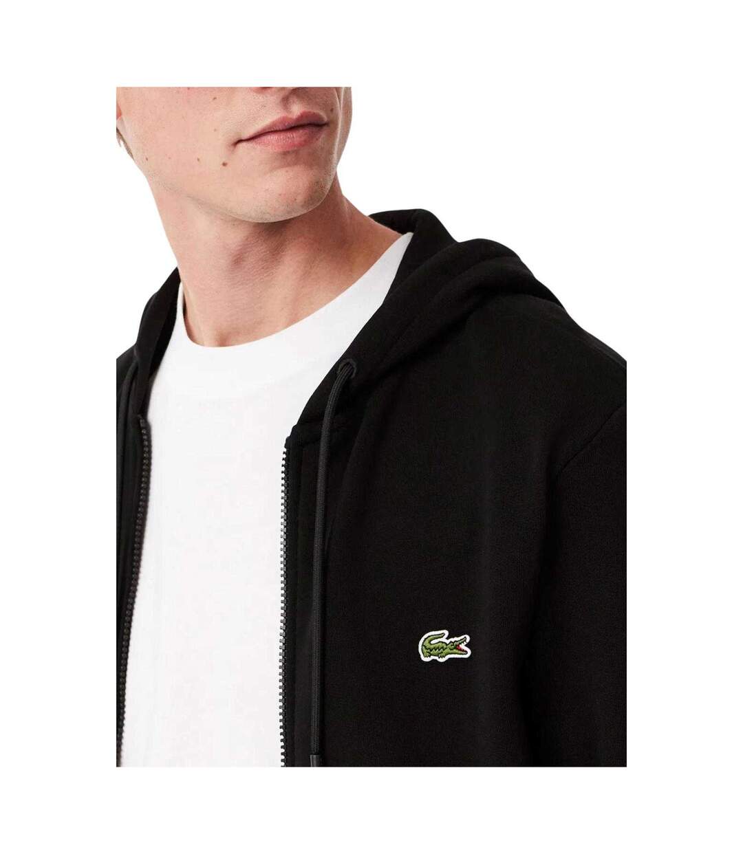Veste À Capuche Motif/style Logo Brodé Homme Noir Lacoste-4