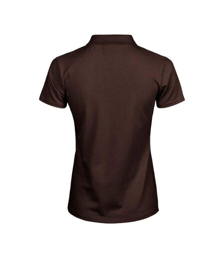 Tee Jays Womens/Ladies Luxury Stretch Short Sleeve Polo Shirt (Chocolate)