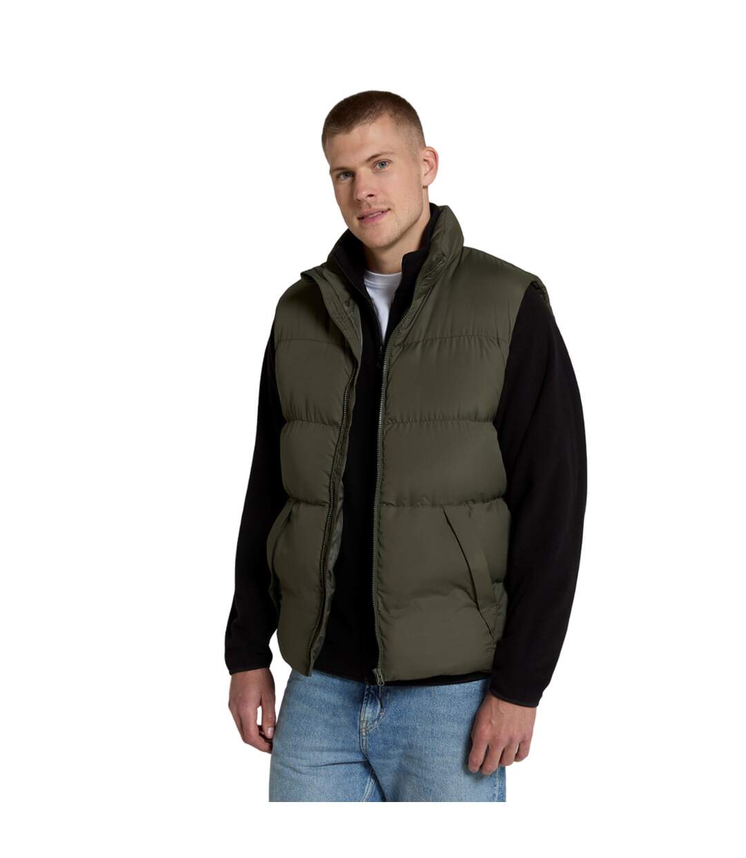 Mens haworth padded gilet dark khaki Animal