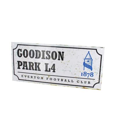 Everton FC Goodison Park Retro Street Sign (Silver/Black) (One Size)