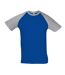 T-shirt bicolore pour homme - 11190 - bleu roi et gris chiné
