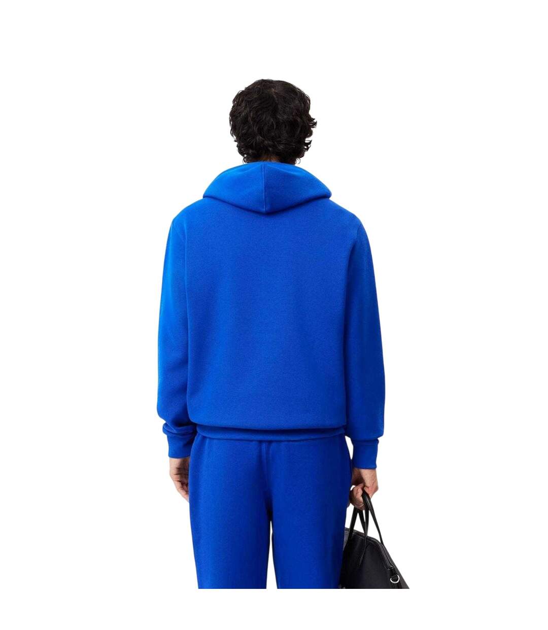 Mens Double-face Cotton Pique Hoodie Blue Lacoste-3