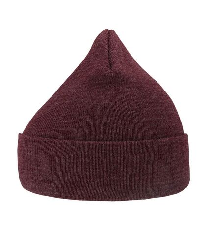 Wind double skin beanie with turn up burgundy melange Atlantis