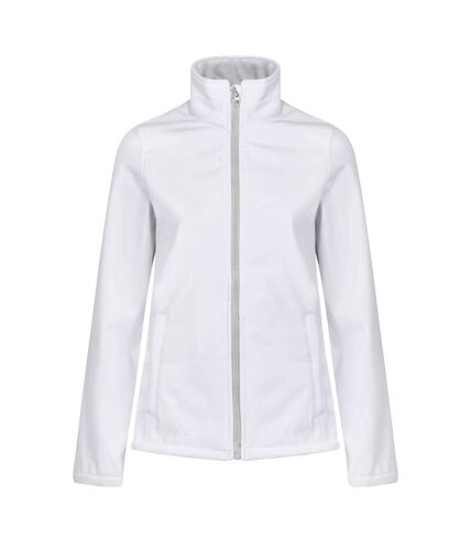 Regatta Standout Womens/Ladies Ablaze Printable Soft Shell Jacket (White/Light Steel)