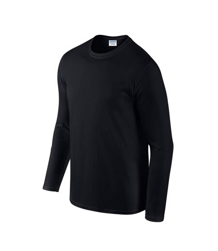 Gildan Unisex Adult Softstyle Plain Long-Sleeved T-Shirt (Black)