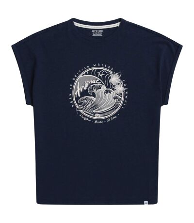 Womens/ladies holly cornwall t-shirt navy Animal