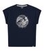 Womens/ladies holly cornwall t-shirt navy Animal-1