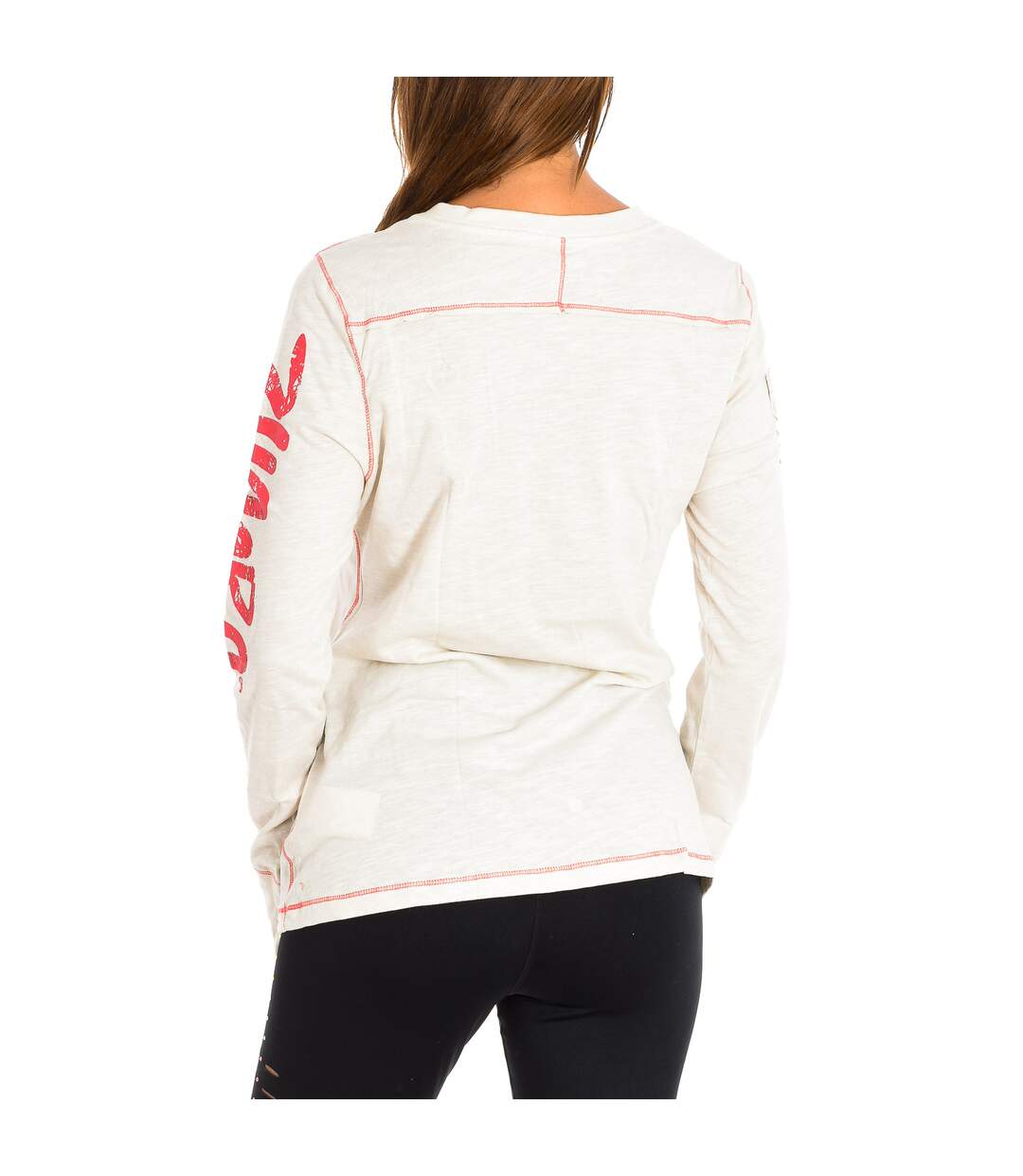 Women's long-sleeved V-neck sweatshirt Z1T00324