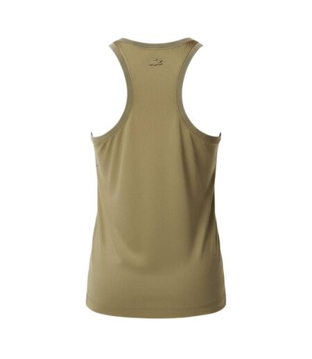 Womens/ladies Fluid Satin Tank Top Khaki Lacoste