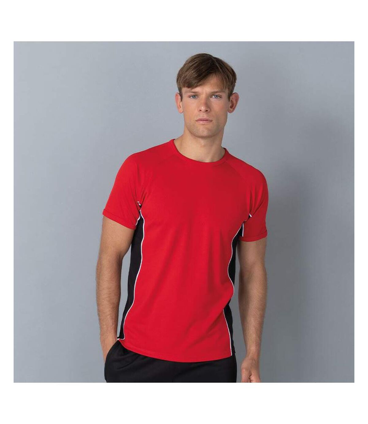 Finden & Hales - T-shirt sport à manches courtes - Homme (Rouge/Noir/Blanc) - UTRW4160