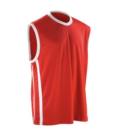 Mens Basketball Top Red White Spiro