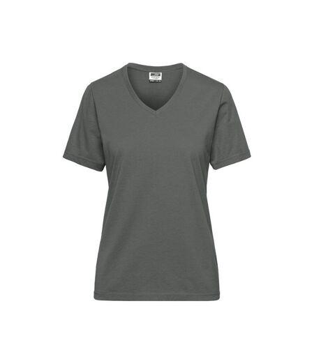 T-shirt Bio Workwear Femme Gris Foncé James And Nicholson