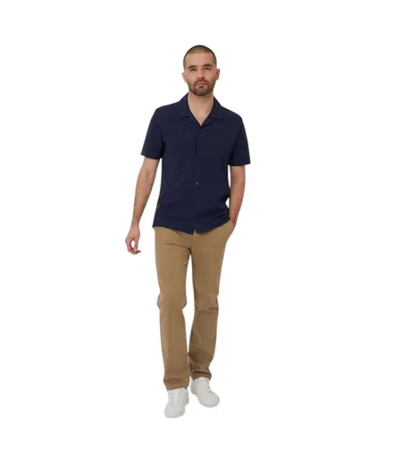 Mens Kaylian Regular Short-sleeved Shirt Navy Threadbare