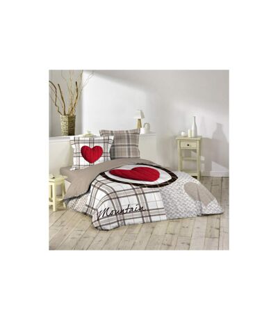 Parure de Lit 3 Pièces Love Mountain 240x220cm Beige