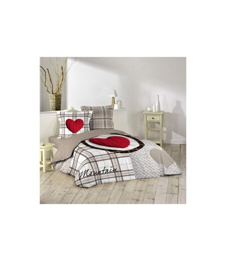 Parure de Lit 3 Pièces Love Mountain 240x220cm Beige