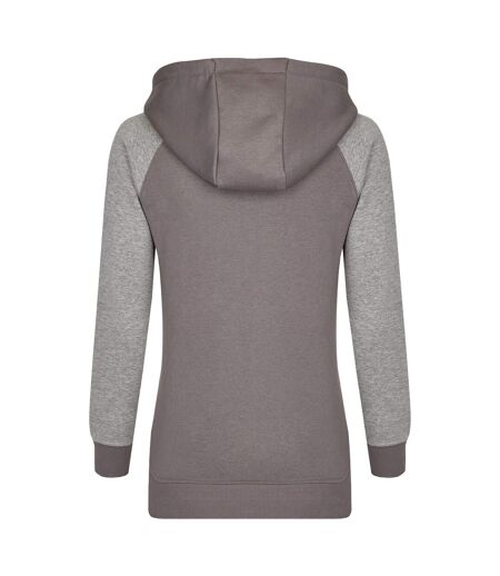 Sweat À Capuche My Mate Femme Gris Chiné Gris Uni Miners Mate