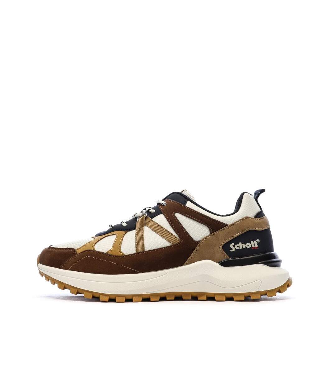 Baskets beige/bordeaux/moutarde homme schott heck-1