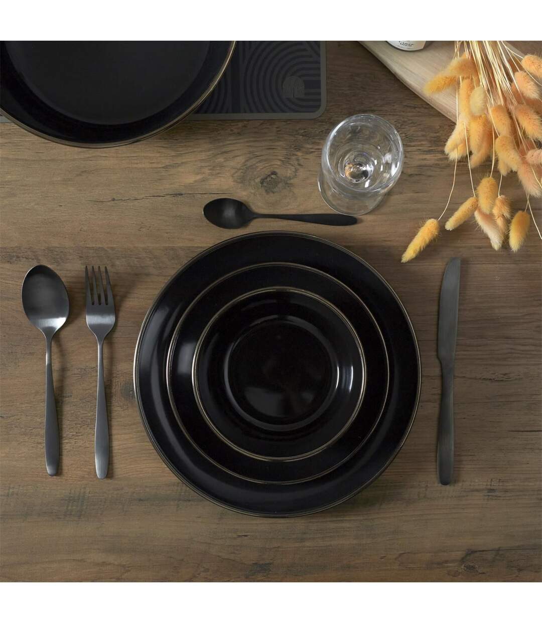 Lot de 6 Assiettes à Dessert Lounge 20cm Noir-4